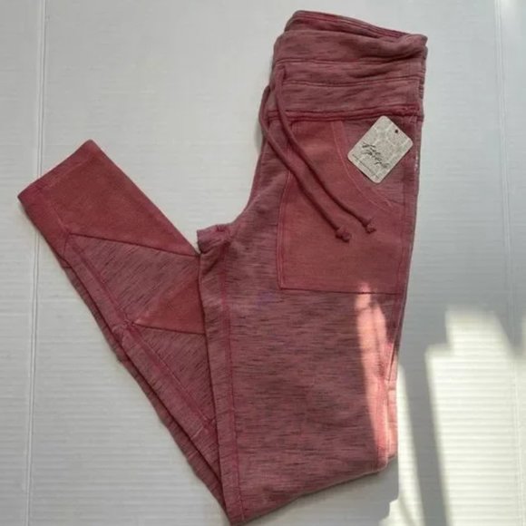 Free People Legging Kyoto in Rose NWT XS drawstring jogger w pockets - Picture 3 of 6